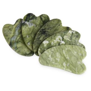 Скребок гуаша для лица из натурального нефрита зеленый Mizomed Jade Essence